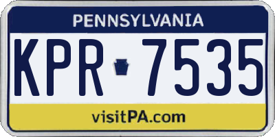 PA license plate KPR7535
