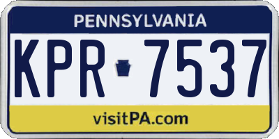 PA license plate KPR7537