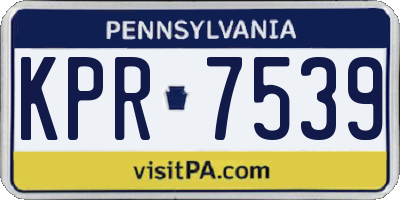PA license plate KPR7539