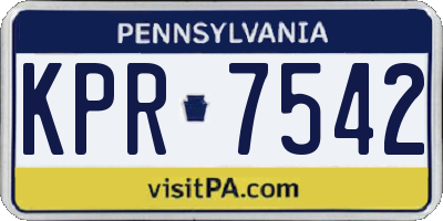 PA license plate KPR7542