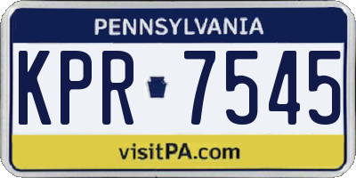 PA license plate KPR7545