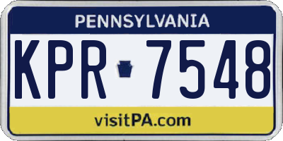 PA license plate KPR7548
