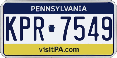 PA license plate KPR7549