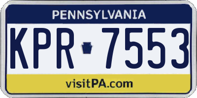 PA license plate KPR7553