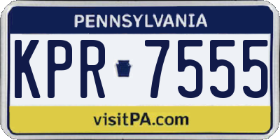 PA license plate KPR7555