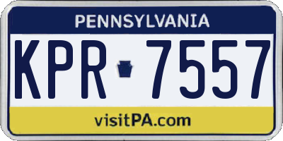 PA license plate KPR7557