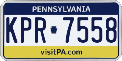 PA license plate KPR7558
