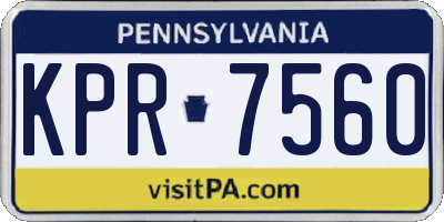 PA license plate KPR7560