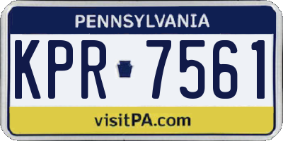 PA license plate KPR7561