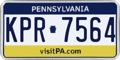 PA license plate KPR7564