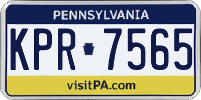 PA license plate KPR7565