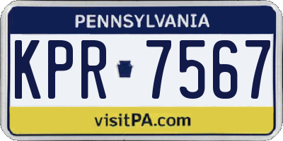 PA license plate KPR7567