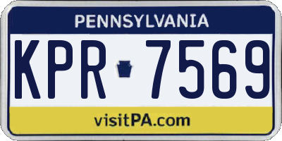 PA license plate KPR7569