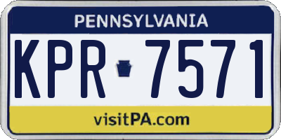 PA license plate KPR7571