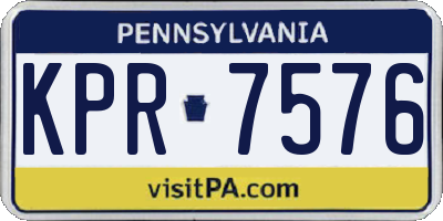 PA license plate KPR7576