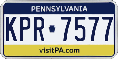 PA license plate KPR7577