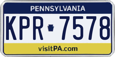 PA license plate KPR7578