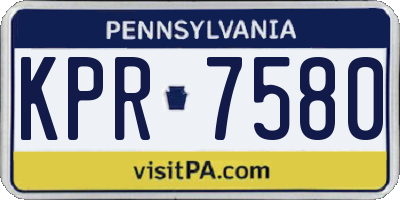 PA license plate KPR7580