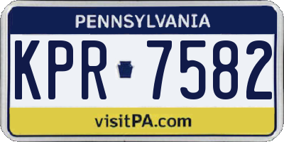 PA license plate KPR7582
