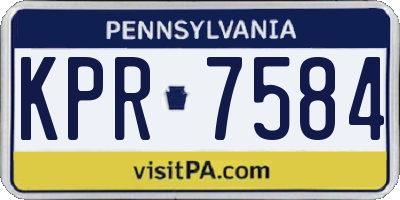 PA license plate KPR7584