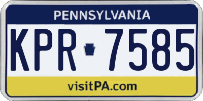 PA license plate KPR7585