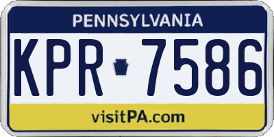 PA license plate KPR7586
