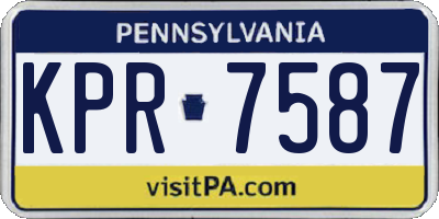 PA license plate KPR7587