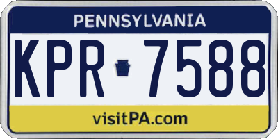 PA license plate KPR7588