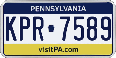 PA license plate KPR7589