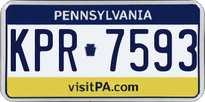 PA license plate KPR7593