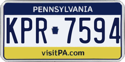 PA license plate KPR7594