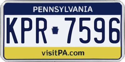 PA license plate KPR7596