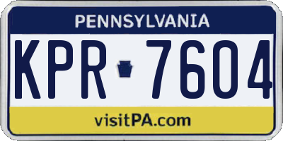 PA license plate KPR7604