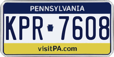 PA license plate KPR7608