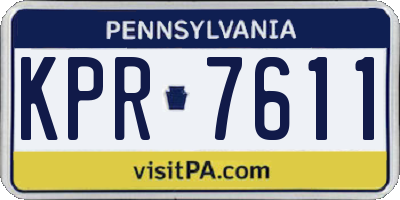 PA license plate KPR7611