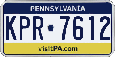 PA license plate KPR7612