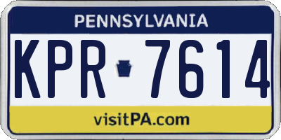 PA license plate KPR7614