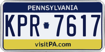 PA license plate KPR7617