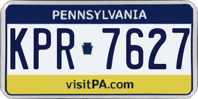 PA license plate KPR7627