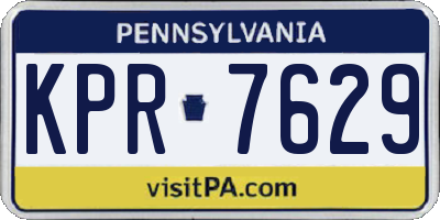PA license plate KPR7629
