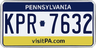 PA license plate KPR7632