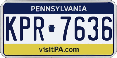 PA license plate KPR7636