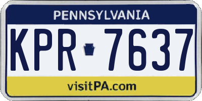 PA license plate KPR7637
