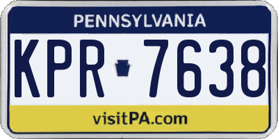 PA license plate KPR7638