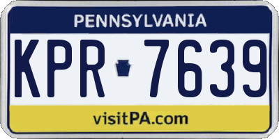 PA license plate KPR7639