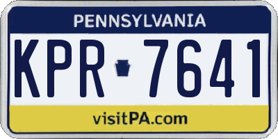 PA license plate KPR7641