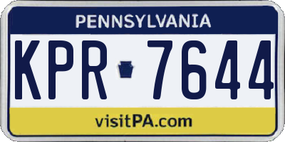 PA license plate KPR7644