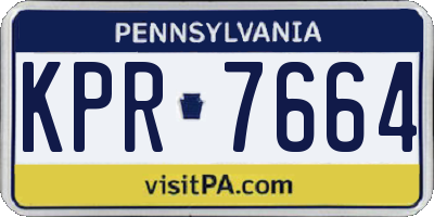 PA license plate KPR7664