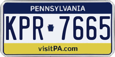 PA license plate KPR7665