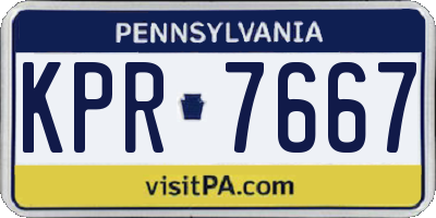 PA license plate KPR7667